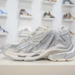 Balenciaga Runner Trainers in White/Grey/Silver